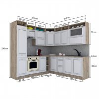 Bucatarie de Colt LEEA ART CORNER FRONT MDF PORTAL 220-220 A ST. K002 / decor 225